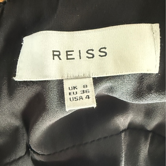 REISS Black Barbara Lace Midi Dress Size 4 - Picture 11 of 15